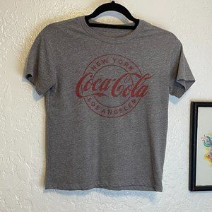 🌻Coca Cola {XS} Gray New York/Los Angeles Short Sleeve Tee Shirt
